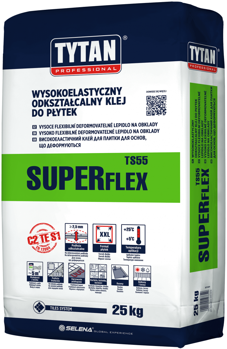 TS 55 Wysokoelastyczny odkształcalny klej do płytek SUPERFLEX 07360P01