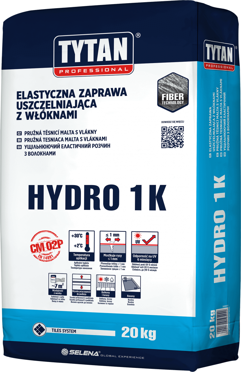 Tytan Professional Elastyczna zaprawa uszczelniająca z włóknami HYDRO 1 K