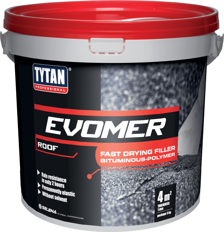 Tytan Professional Evomer Fast Filler - Fast Drying Bitumen-Polymer Roofing Filler