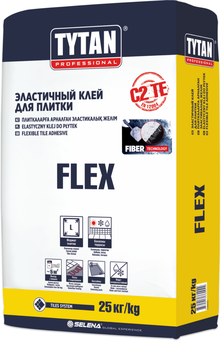 Эластичный клей для плитки Flex с технологией Fiber от Tytan Professional