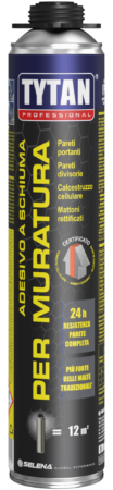 Tytan Professional Schiuma Adesiva Muratura Certificata Pistola 870 ml grigio
