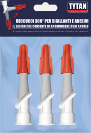 Busta 3 Beccucci Sigillanti Tappo Rosso orientabili 360°